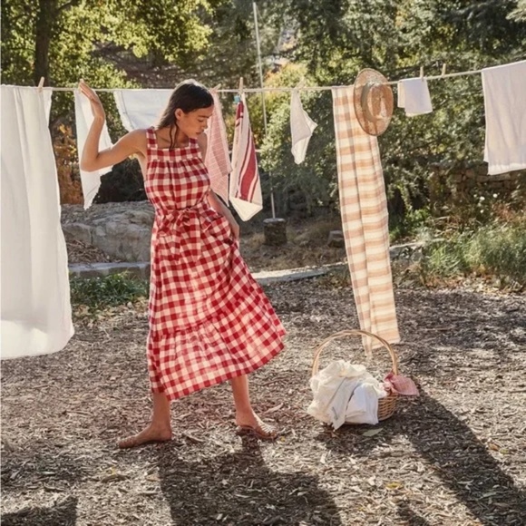 Doen Dresses & Skirts - Doen x Heather Taylor Eve Dress in St. Ouen Plaid (Red Gingham) Size Small